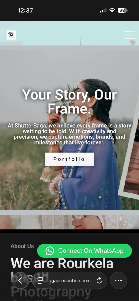Shutter Saga Production mobile view