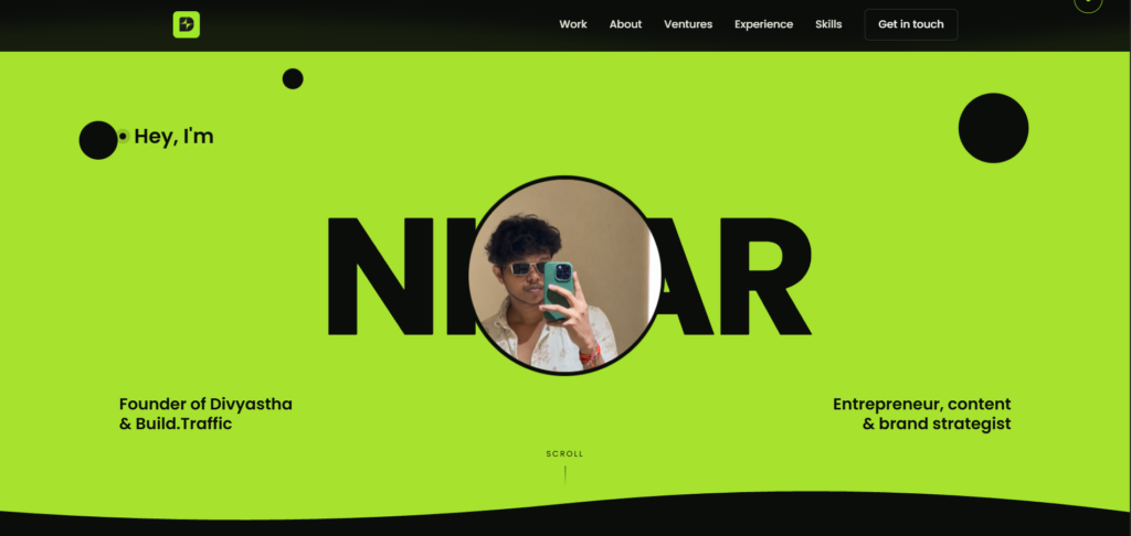 Nihar Divyastha Portfolio website