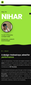Divyastha – Founder Page on mobile